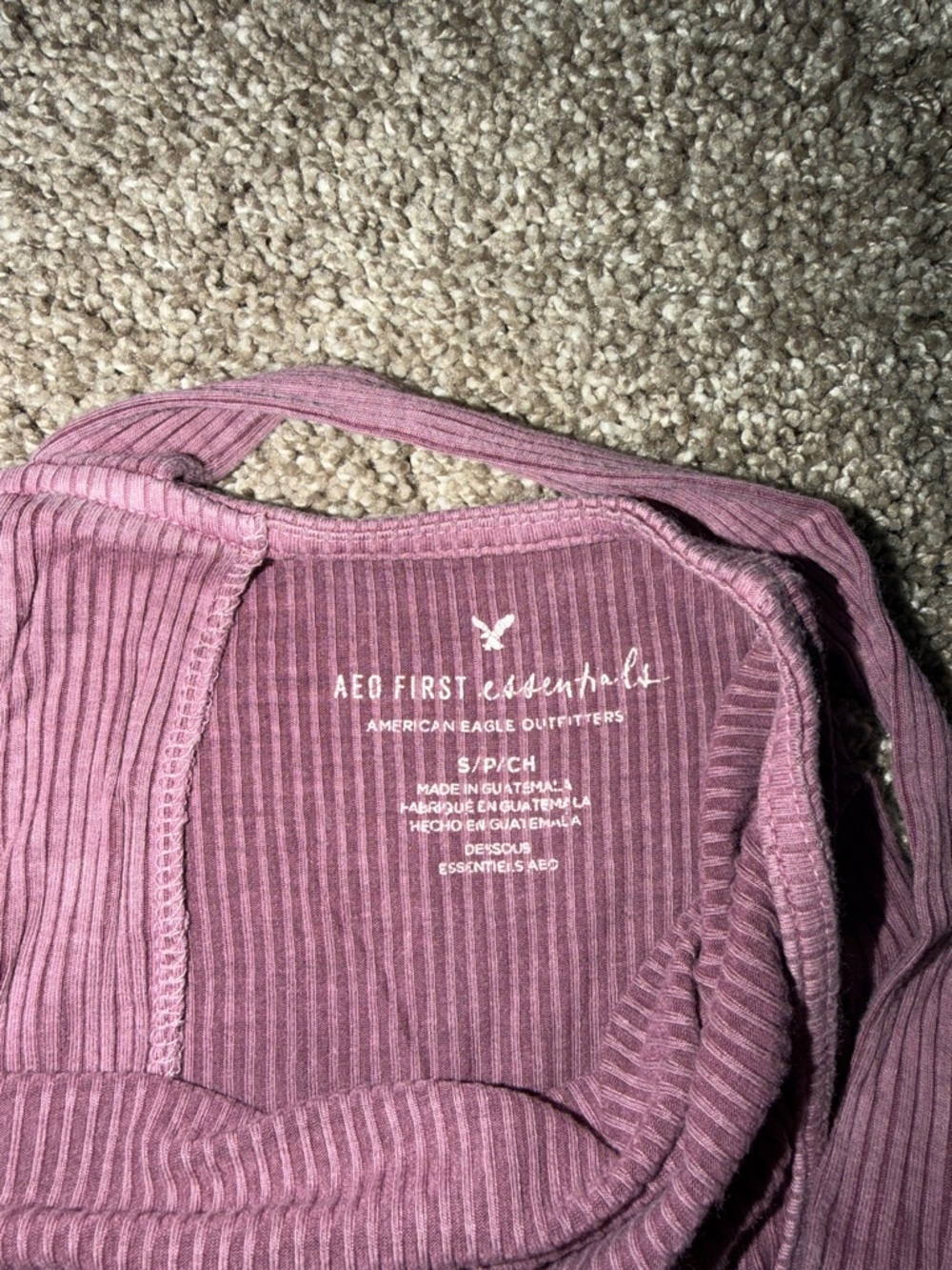 American Eagle Outfitters Mauve Ribbed‎ Back Tie Tank Top - Picture 2 of 3